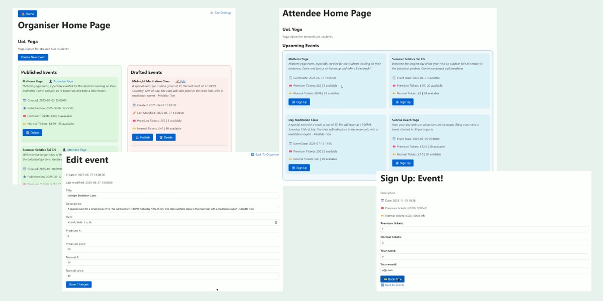 Event Management Web App screenshots